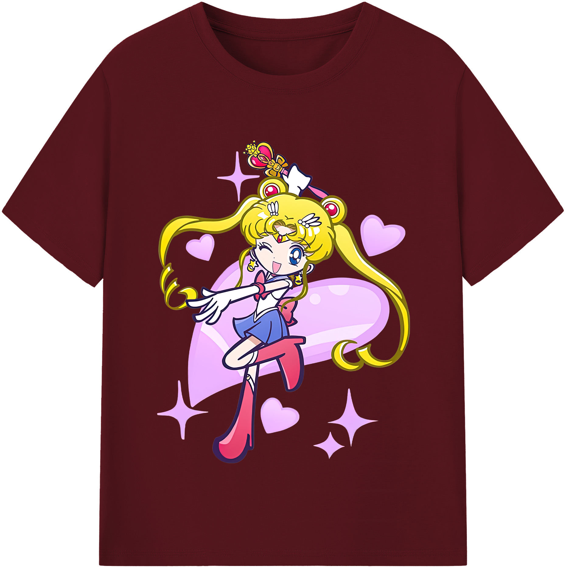 （画像用） 美少女戦士セーラームーン 月野 うさぎ つきの うさぎ Sailor Moon Tsukino Usagi 綿100％半袖Tシャツ（フロントプリント）